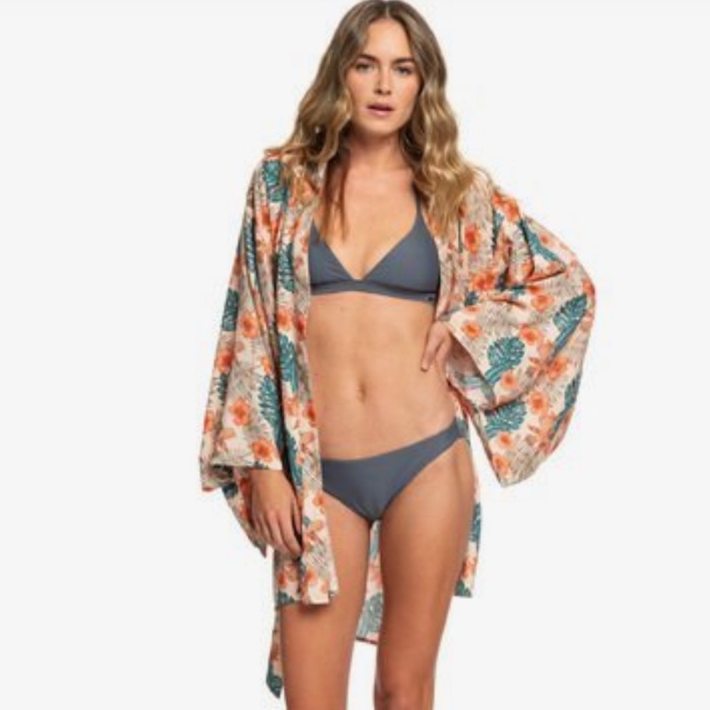 Roxy Hawaiian Kimono wrap dress swim cover